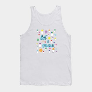 Let It Snow with Sweet Snoballs and Colorful Rainbow Snowflakes in New Orleans Nola Louisiana Winter Tank Top